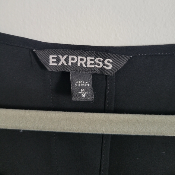 Express Black Flowy Top with Back Cutout - Picture 3 of 4